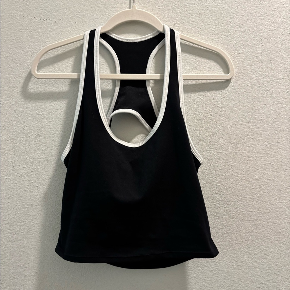 NWT GapFit Power Racerback Brami, size L, black + white - Picture 2 of 6